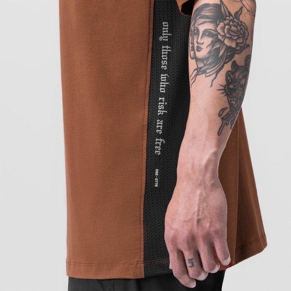 ASRV 0779. SUPIMA® MESH PANEL OVERSIZED TEE - RUST - Picture 4 of 4